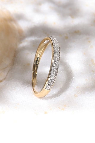 Bague Alliance Granité - Or jaune et diamants