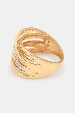 Bague Méli-mélo scintillant - Or jaune et diamants