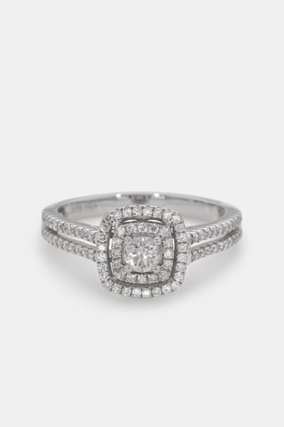 Bague Carré scintillant - Or blanc et diamants