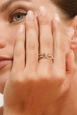 Bague Tri or - Or jaune, or rose et or blanc