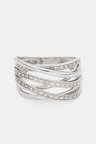 Bague Méli-mélo scintillant - Or blanc et diamants