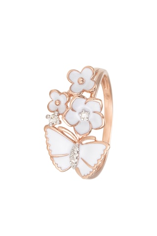 Bague Butinage Or rose et diamants