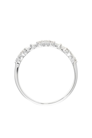 Bague Dot Line Or blanc et diamants