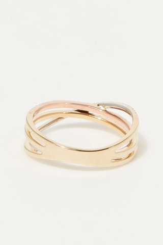 Bague Ephydatie Or blanc, or jaune et or rose