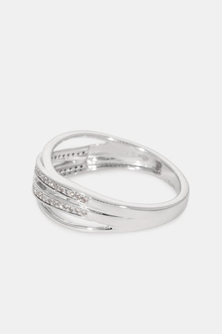 Bague Croisée scintillante - Or blanc et diamants