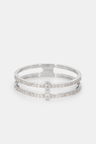 Bague Sparkling bridge - Or blanc et diamants