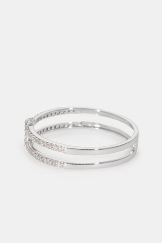 Bague Sparkling bridge - Or blanc et diamants