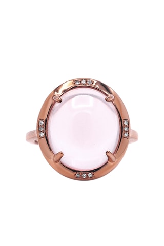 Bague Cléio Or rose, diamants et topaze