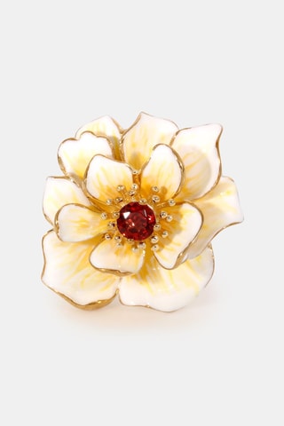 Bague Fleur flamboyante - Or jaune et grenat