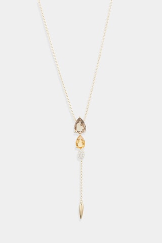 Collier Cizia - Or jaune, diamants, quartz et citrine