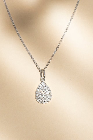 Pendentif Goutte de pluie - Or blanc et diamants