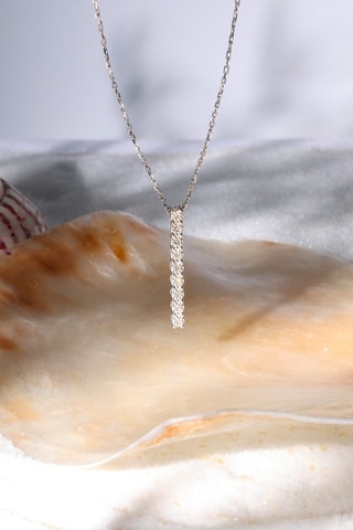 Pendentif Rangé 9 Diamants - Or blanc et diamants