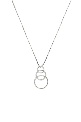 Pendentif Trio encerclé - Or blanc et diamants