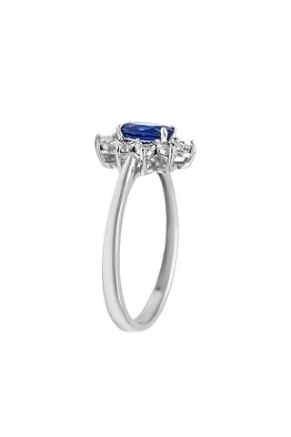 Bague Océanie - Or blanc, diamants et saphir