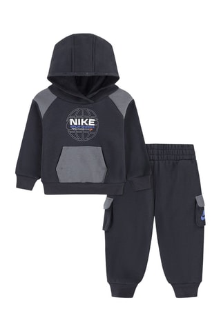 Sweat à capuche et pantalon polaires - Blanc, bleu et gris