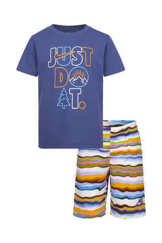 Tshirt et short - Blanc, bleu et orange