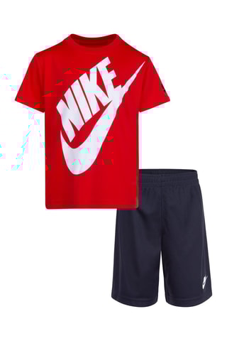 Tshirt et short - Blanc, noir, rouge et bleu