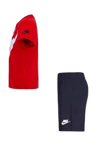 Tshirt et short - Blanc, noir, rouge et bleu