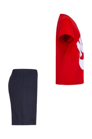 Tshirt et short - Blanc, noir, rouge et bleu