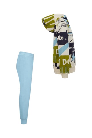 Sweat à capuche et pantalon - Blanc, bleu et vert