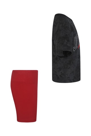 Tshirt tie and dye et cycliste - Noir et rouge