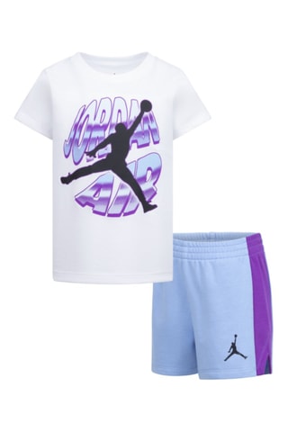 Tshirt et short Stacked - Blanc, bleu et violet