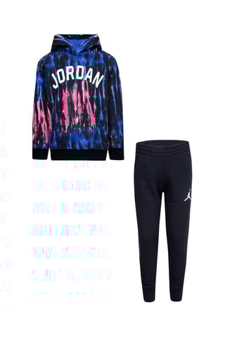 Sweat à capuche tie and dye et jogging polaire - Blanc, noir, bleu et rose