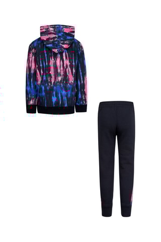 Sweat à capuche tie and dye et jogging polaire - Blanc, noir, bleu et rose