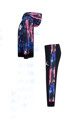 Sweat à capuche tie and dye et jogging polaire - Blanc, noir, bleu et rose