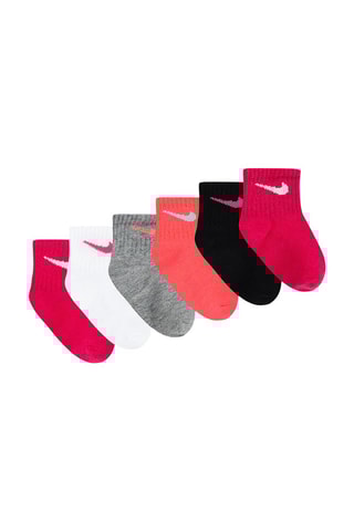 6 paires de chaussettes - Blanc, noir, orange et rose