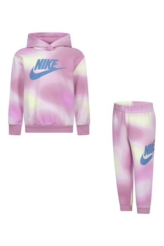 Sweat et pantalon tie and dye - Nike - Blanc et rose