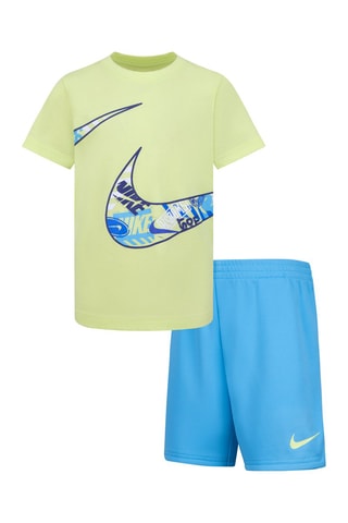 T-shirt et short - Nike - Blanc, bleu et vert