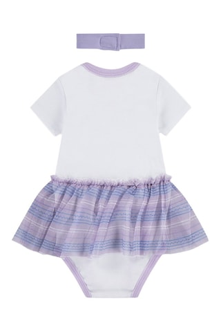 Body-robe et bandeau - Blanc, bleu et violet