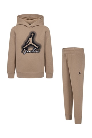 Sweat à capuche et pantalon - Noir et beige