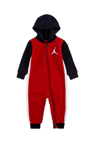 Grenouillère à capuche - Blanc, noir et rouge