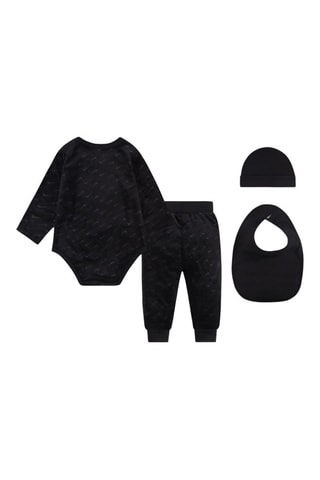 Ensemble 4 pièces en velours - Blanc, noir et gris