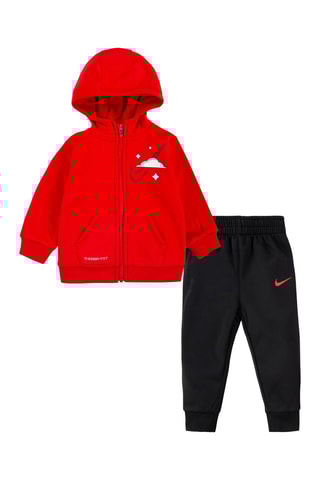 Sweat à capuche et jogging - Blanc, noir, rouge et gris