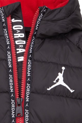 Doudoune à capuche - Blanc, noir et rouge