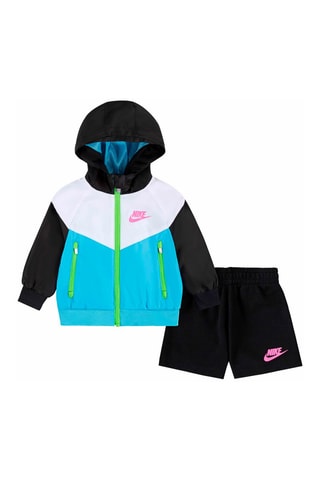 Coupe-vent à capuche et short de running - Noir