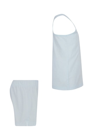 Débardeur et short - Blanc, bleu et gris