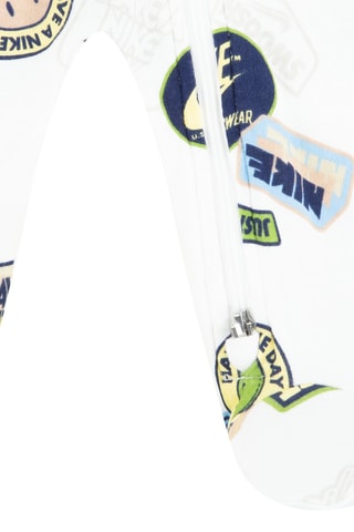 Grenouillère Aop Footed Coverall - Blanc et vert