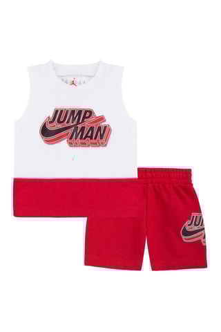 Débardeur et short - Blanc, noir et rouge