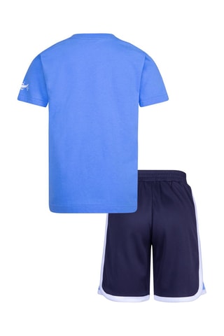 Tshirt et short - Blanc, noir, bleu et violet