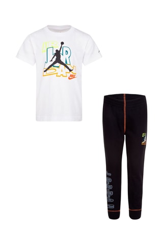 Tshirt et jogging - Blanc, noir, bleu, jaune et orange
