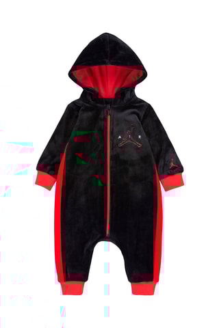 Combinaison à capuche en velours - Blanc, noir et rouge