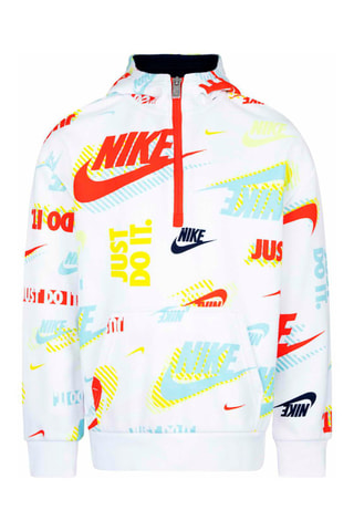 Sweat à capuche - Blanc, rouge, bleu et jaune