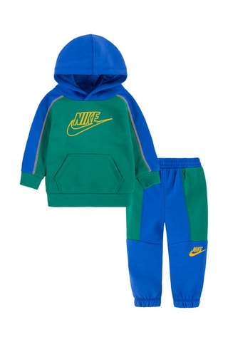 Sweat à capuche et pantalon - Bleu, vert, jaune et gris