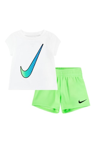 Tshirt et short - Blanc, noir, bleu et vert