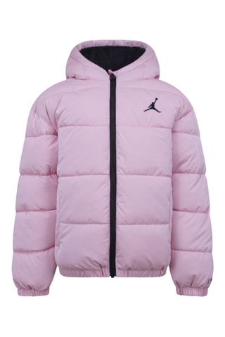 Doudoune à capuche - Noir et rose