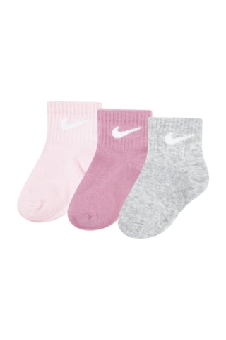 3 paires de chaussettes Swoosh - Rose et gris